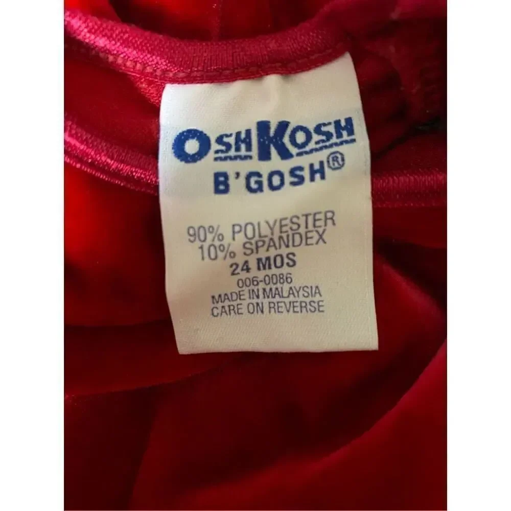 Oshkosh vintage, red velvet, one piece outfit size 24 months